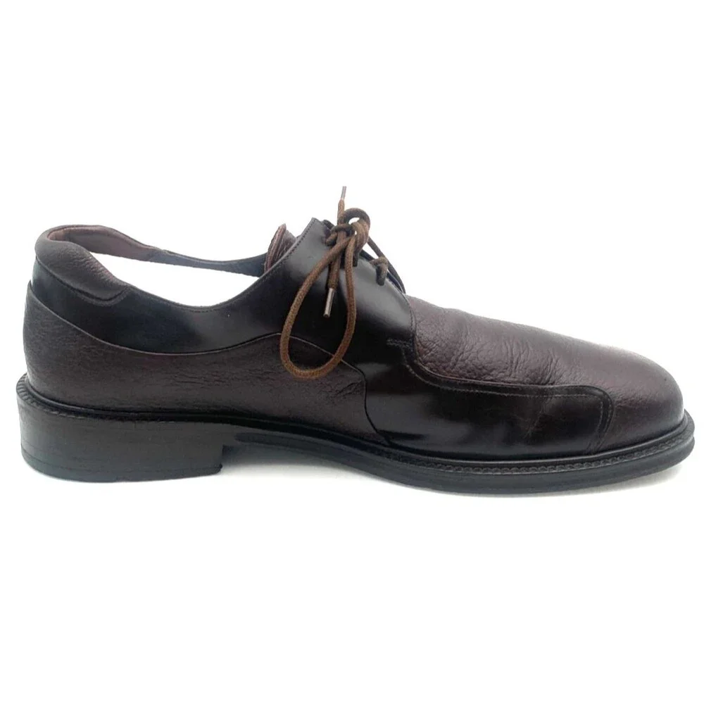 Mezlan Picasso Shoes Mens Size 11M Brown Leather Oxford Y2K Square Toe Lace Up